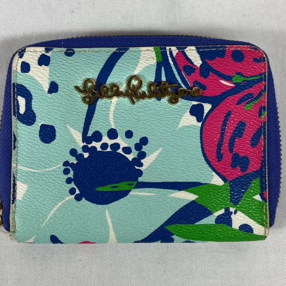 Lilly Pulitzer Zip Around Wallet Floral Cheetah Print